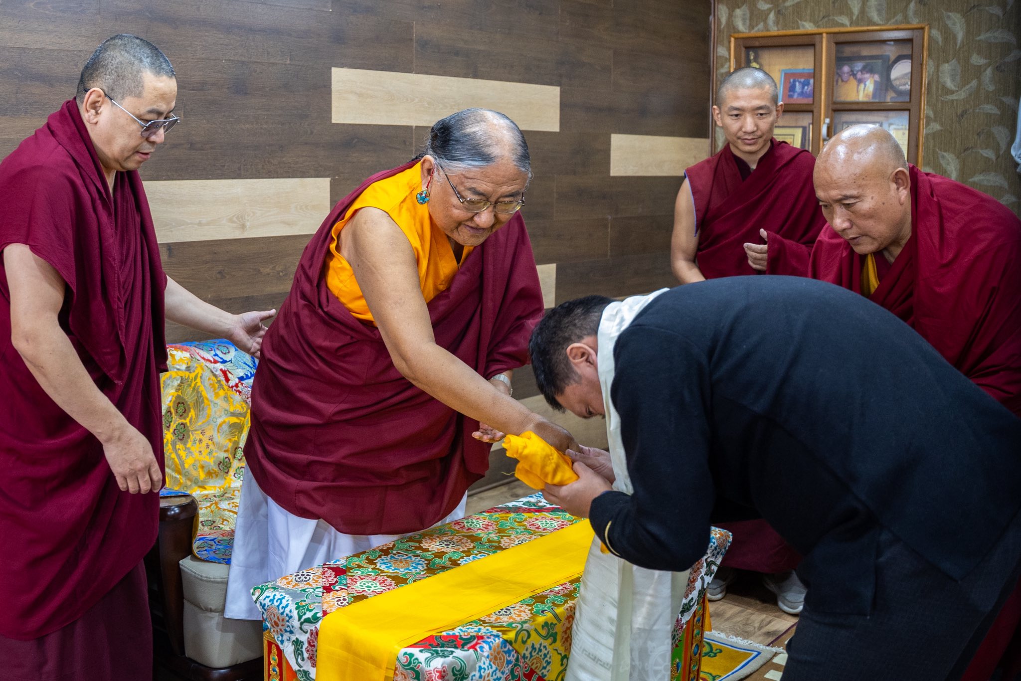 His Holiness bestowing blessings during a formal audience